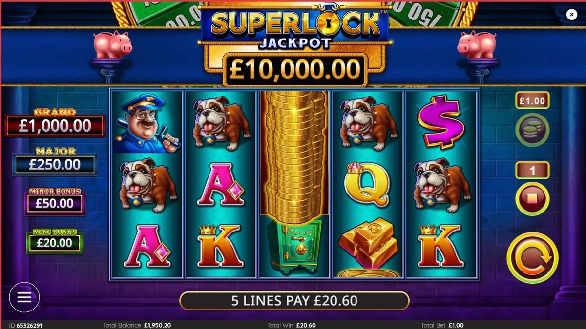 Tampilan visual slot Piggy Bankin’ Super Lock dengan tema brankas emas dan kemewahan.